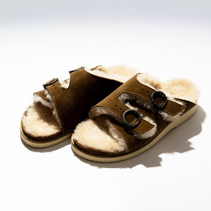 commodities | EASY WARM BELTED SLIDE BROWN